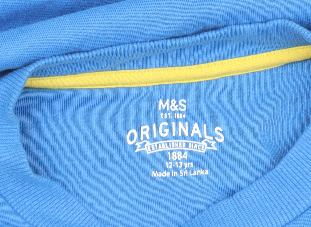 Marks & Spencer Boys Blue New York Sweatshirt 12-13 Years Pullover