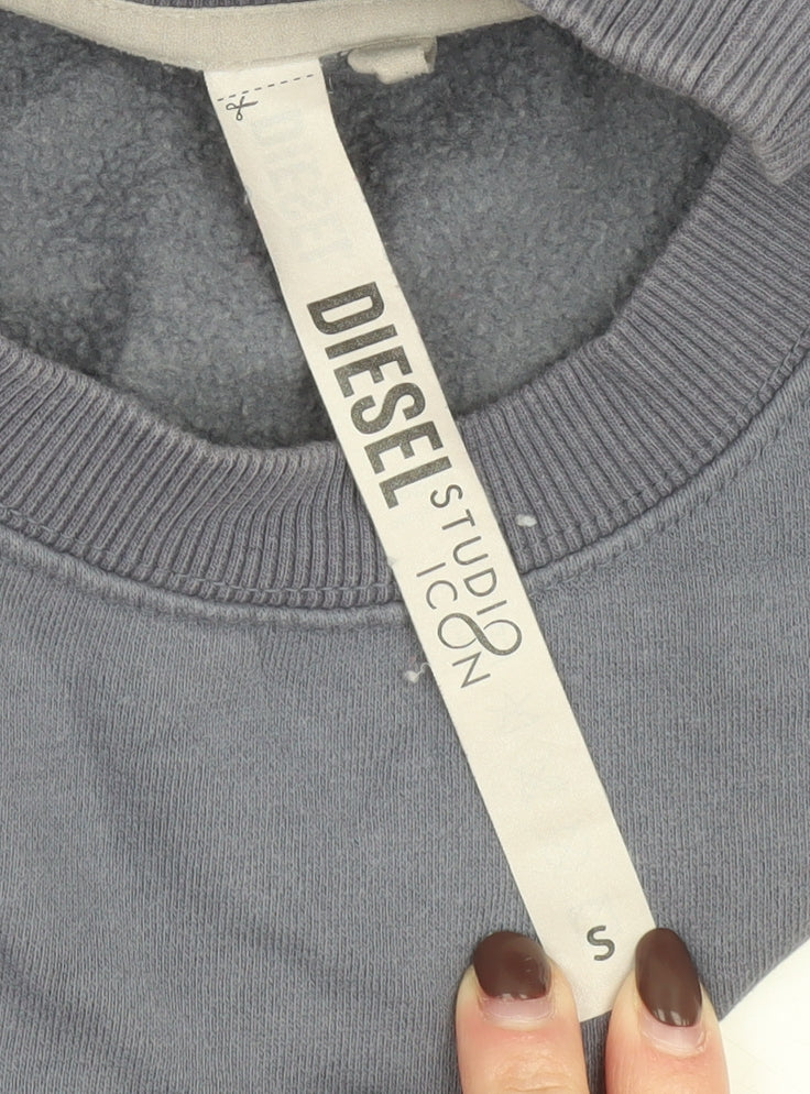 Diesel Women's Blue Crew Neck Pullover Sweatshirt Size S