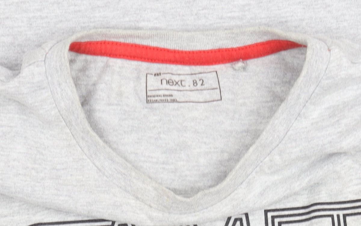Next Boys Grey Sequin Gamer Graphic Short Sleeve Cotton T-Shirt 8 Years