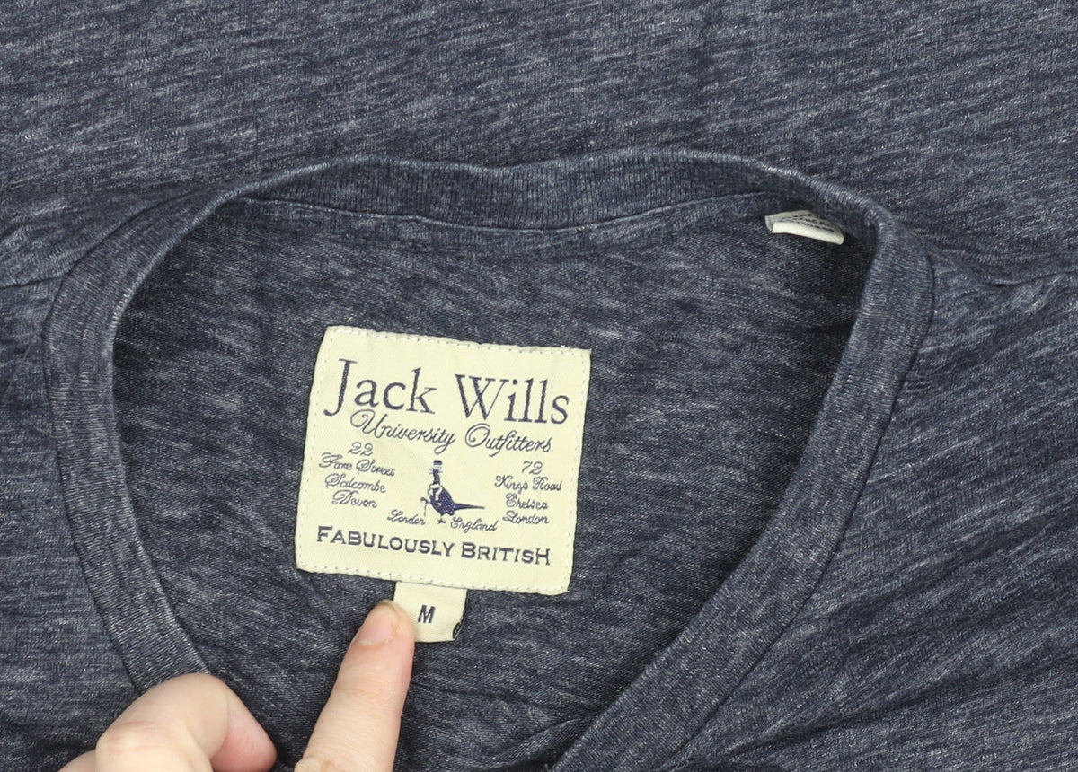 Jack Wills Mens Blue Cotton Crew Neck Short Sleeve T-Shirt M