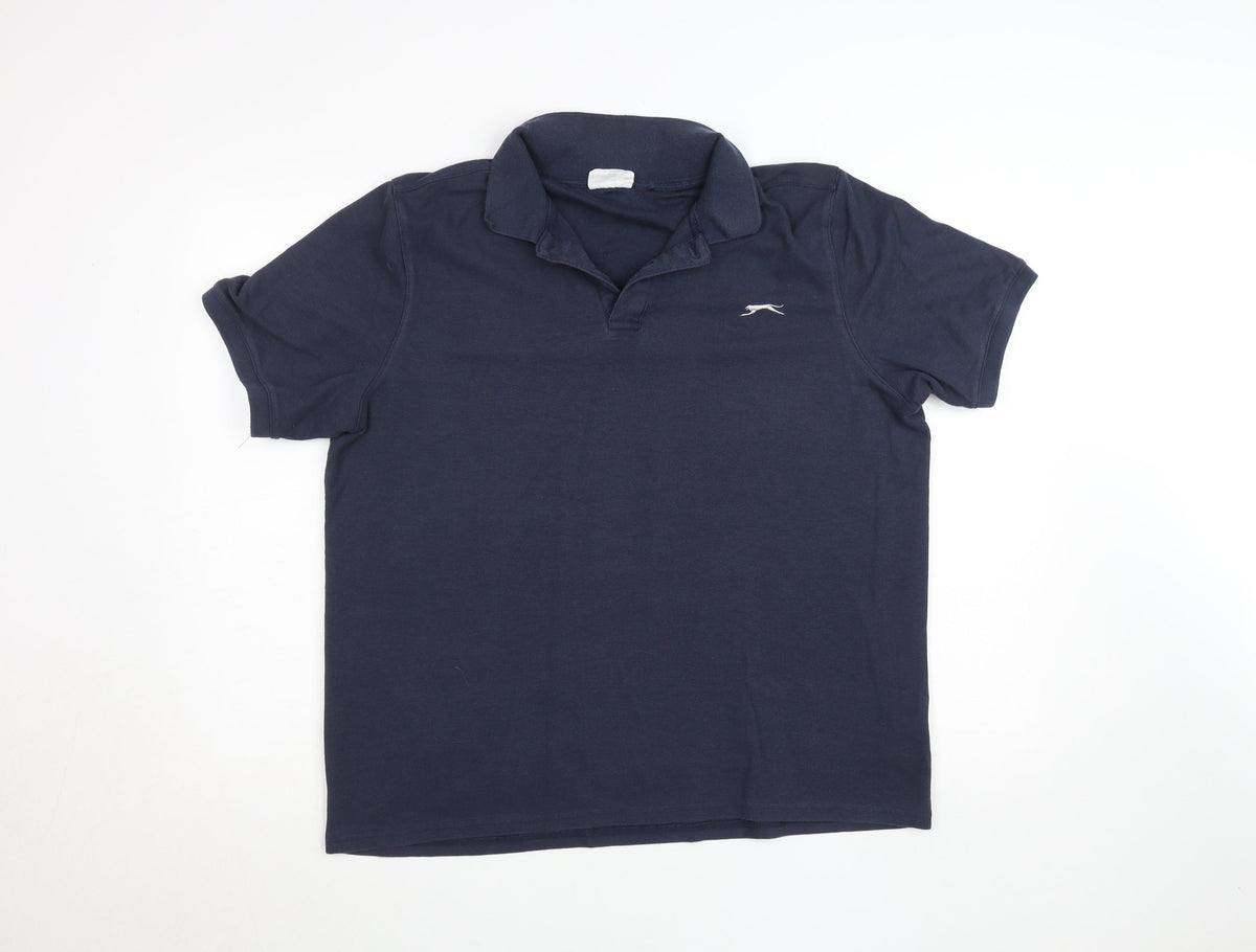 Slazenger Men's Blue 2XL Cotton Polo Shirt Regular Fit