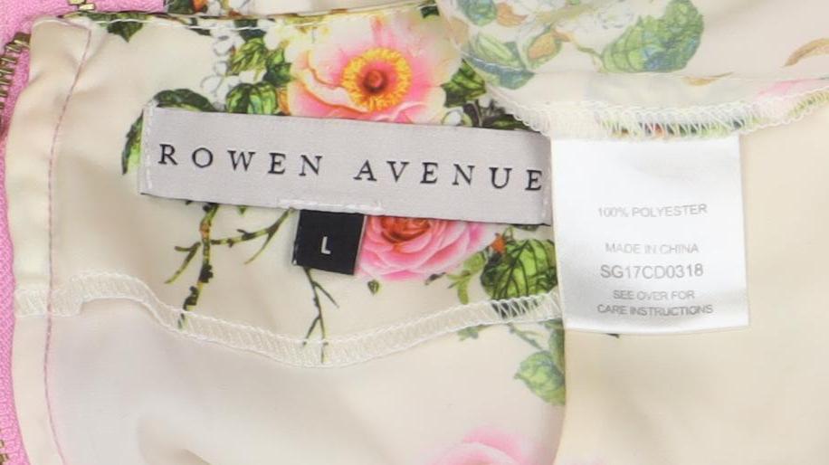 Rowen Avenue Women's Multicoloured Floral Zip Tunic Blouse Size L