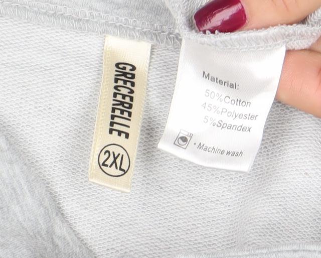 GRECERELLE Women’s Grey 2XL 1/2 Zip Pullover Sweatshirt