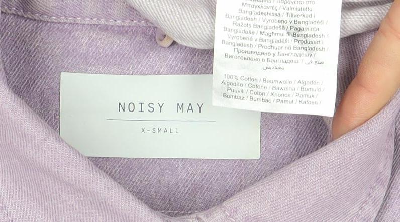 Noisy May Women's Purple Cotton Denim Shacket XS