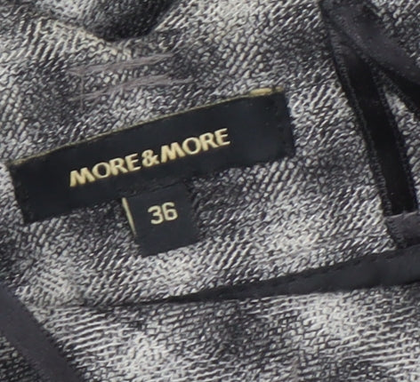 More & More Women’s Grey Check Wool Blend Straight Leg Trousers Size 8