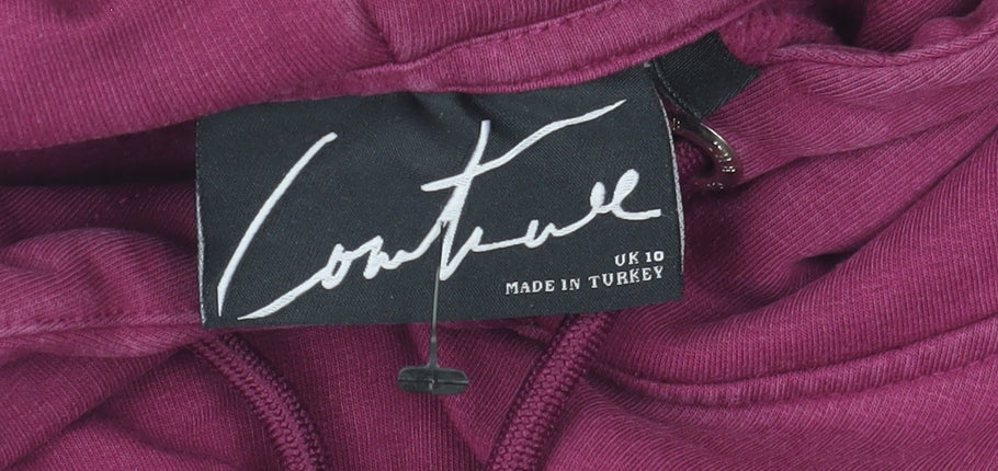Couture Women’s Purple Pullover Hoodie UK 10 Cotton Blend