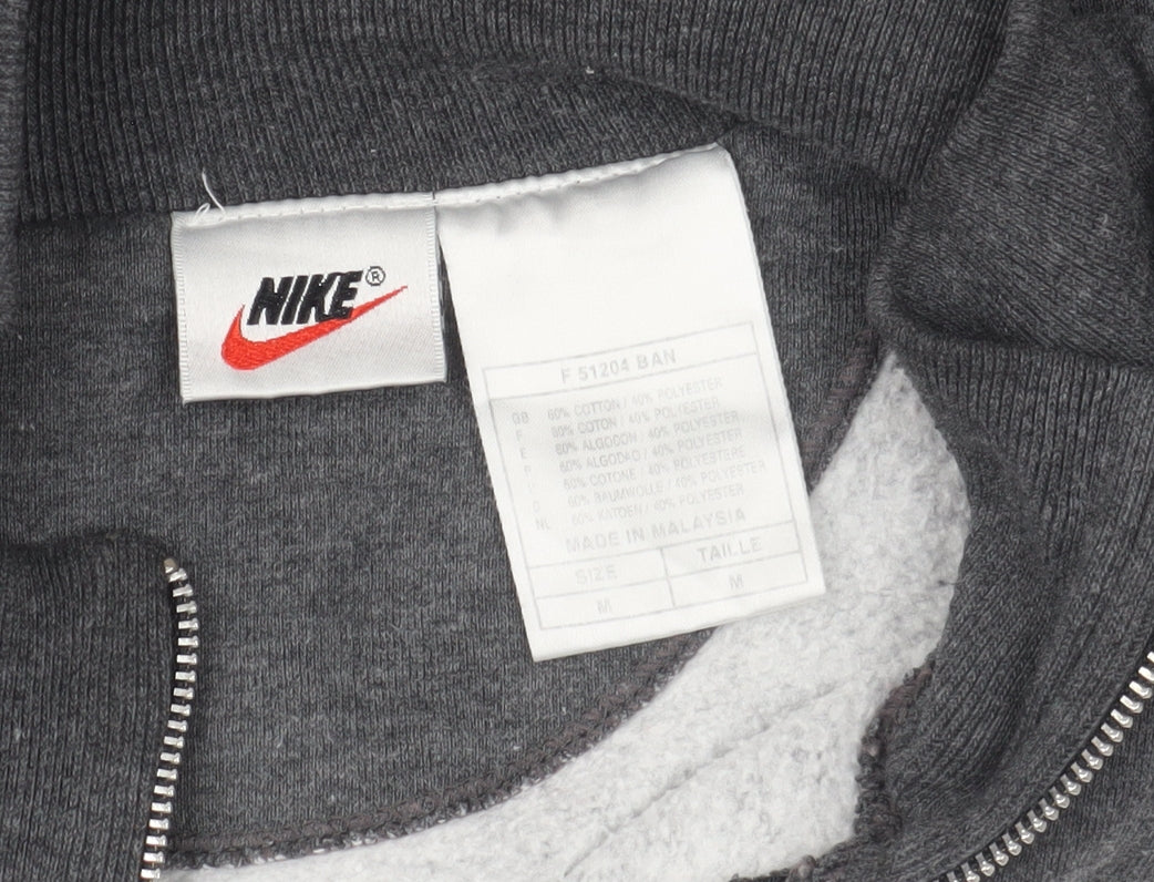 Nike Mens Grey M Track Jacket Full Zip Cotton Blend Casual