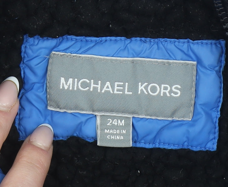Michael Kors Blue Puffer Jacket 18-24 Months Hooded Winter Coat