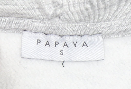 Papaya Women’s Grey Full Zip Hoodie Small Polyester Blend