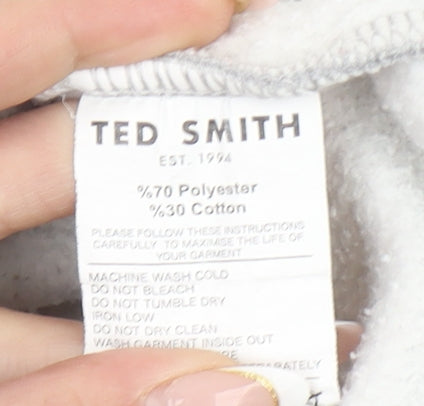 Ted Smith Men's Grey Pullover Sweatshirt M Crew Neck Classic Logo