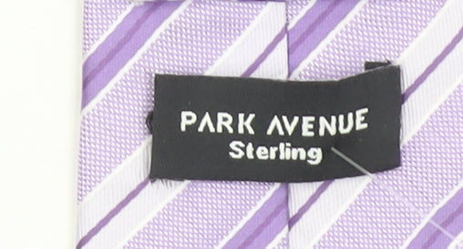 Park Avenue Men's Purple Striped Slim Silk Tie