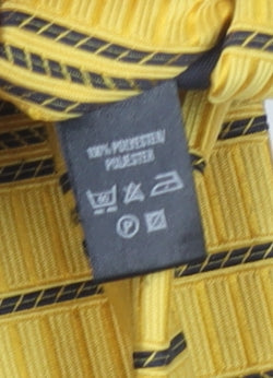 Marks & Spencer Men's Yellow Striped Tie Polyester Slim Style