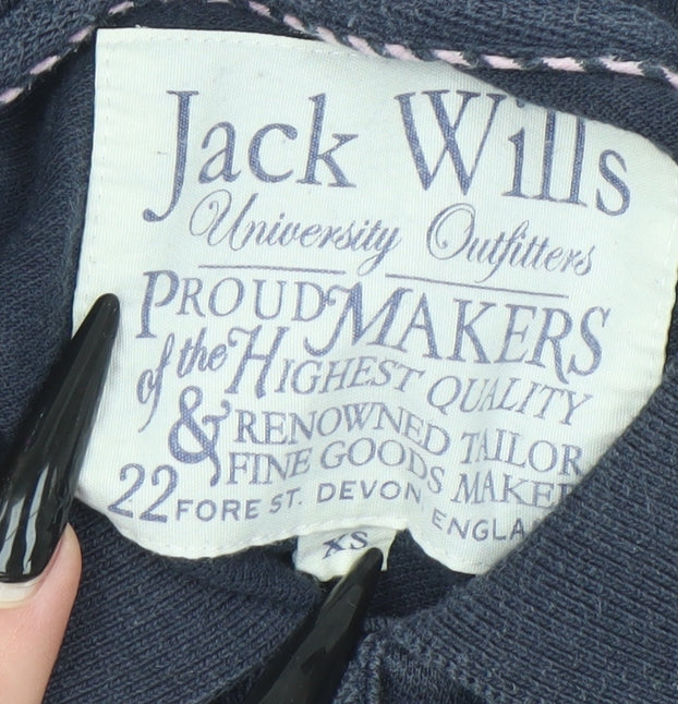 Jack Wills Womens Navy Polo Shirt XS 100% Cotton Classic Style