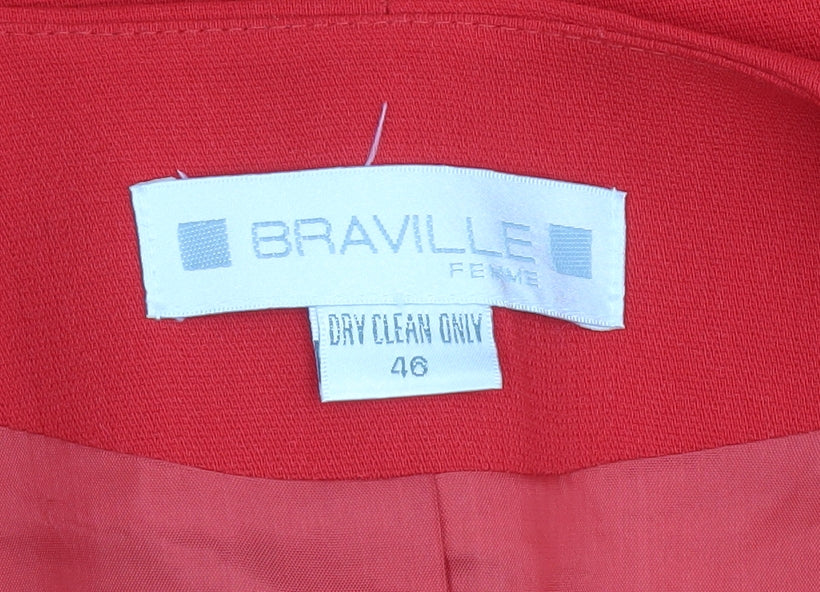 Braville Women’s Red Blazer Jacket Size 18 Tailored Stretch Suit Separate