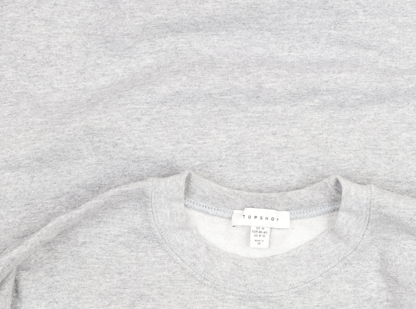 Topshop Women Grey Tiger Embroidered Pullover Sweatshirt Size M