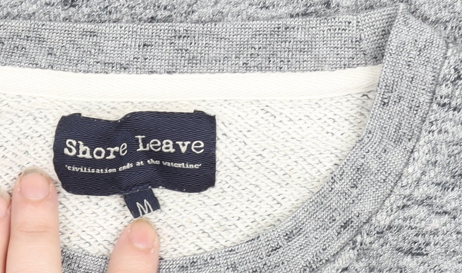 Shore Leave Men's Grey Knit Cotton Crew Neck Sweatshirt M