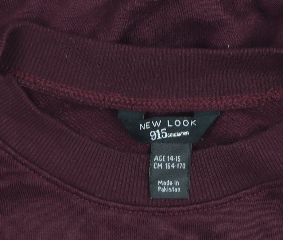 New Look 915 Teens Burgundy Detroit 85 Pullover Sweatshirt Size 14-15