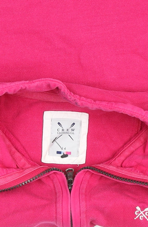 Crew Clothing Womens Pink 1/2 Zip Cotton Sweatshirt Size 6