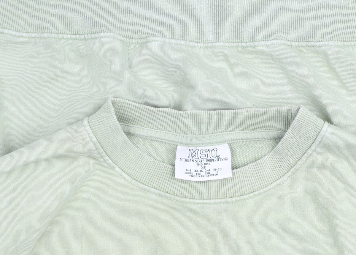 MSU Michigan State Women’s Green Crew Neck Pullover Sweatshirt XS