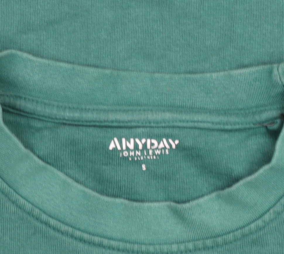 John Lewis ANYDAY Green Cotton Crew Neck Sweatshirt Women’s Small