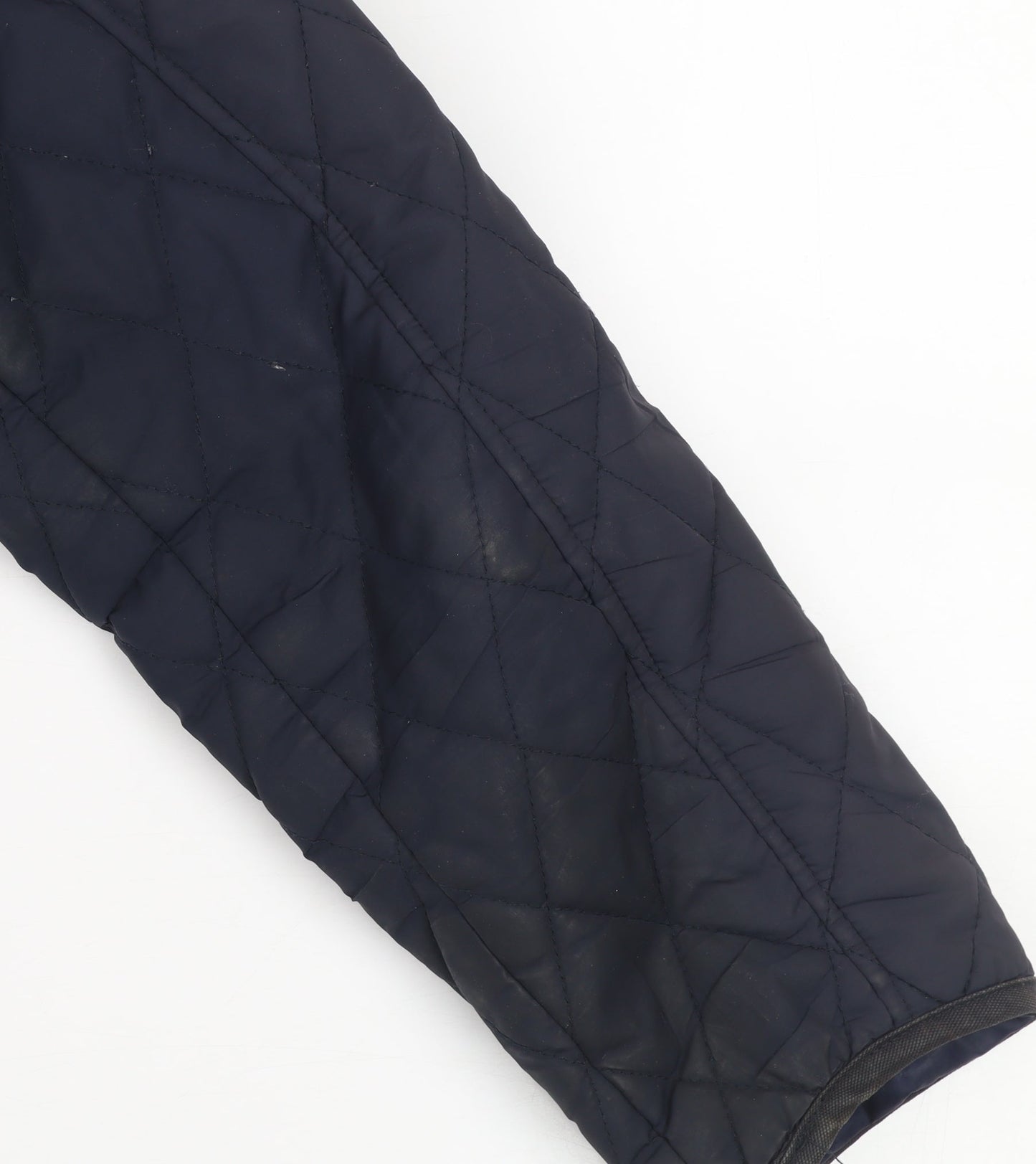 River Island Men's Blue Quilted Mid-Length Jacket Size M