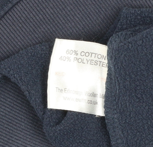 James Pringle Men's Blue Colourblock Crew Neck Sweatshirt Medium