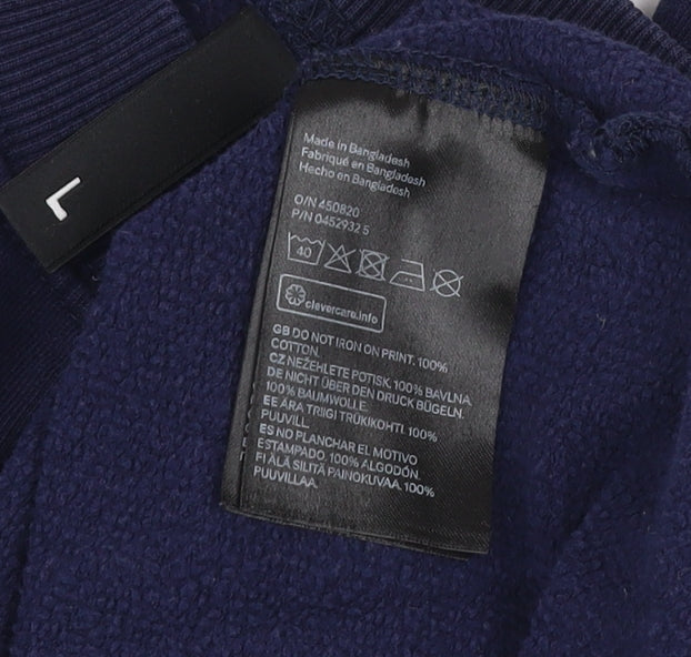 H&M Divided Women's Navy Blue Cotton Pullover Sweatshirt Size L