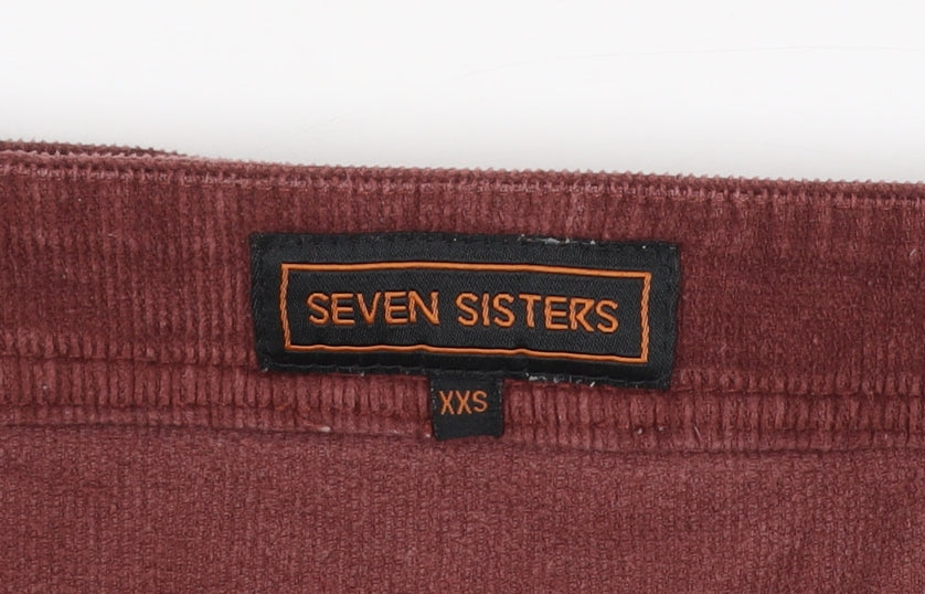 Seven Sisters Womens Brown Corduroy A-Line Mini Skirt XXS