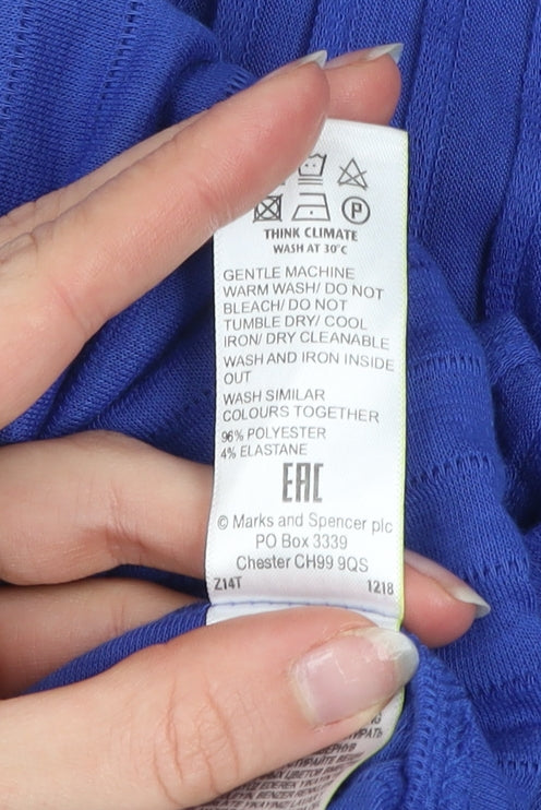 Marks and Spencer Women's Blue Relaxed Fit Tunic Blouse Size 22