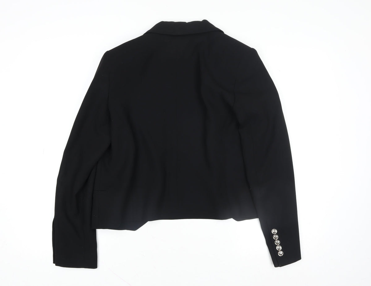 Mango Women Black Size 10 Shawl Lapel Tuxedo Blazer