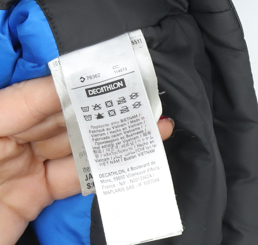 Decathlon Boys Grey Hooded Puffer Jacket Size 6 Years Winter Ski Coat
