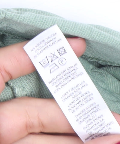 Gallery Womens XS Green Casual Viscose Elastic Waist Trousers