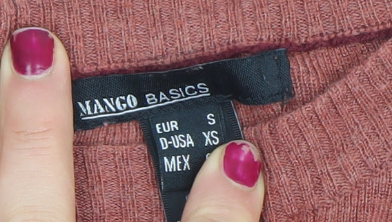 Mango Women’s Brown Crew Neck Long Sleeve Pullover Jumper Size 8