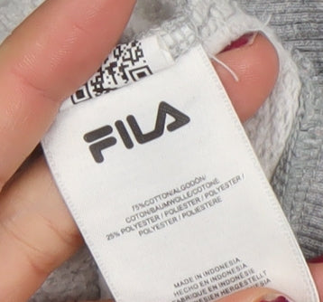 Fila Black Line Men's Grey Pullover Hoodie XS Logo Sports Style