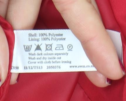 Isle Womens Red Polyester Padded Waistcoat Size 10-12