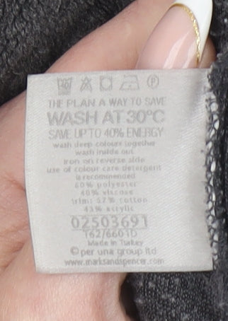 Marks & Spencer Per Una Grey Fleece Zip Jacket Women XL