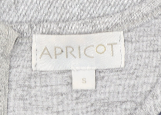 Apricot Womens Grey Bird Print Long Sleeve Zip Back T-Shirt Size S