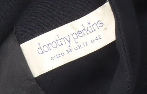 Dorothy Perkins Women's Black Mid-Length Coat Size 12 Classic Workwear