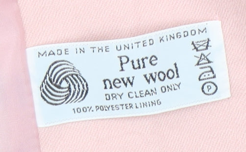 Planet Women Pink Pure New Wool Blazer Size 12 Regular Fit