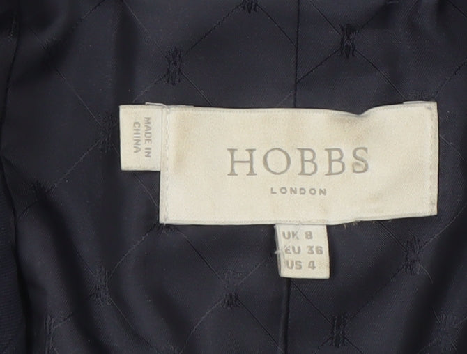Hobbs Women Black Wool-Blend Slim Fit One Button Blazer UK 8