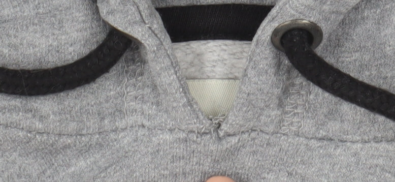 Springfield Men's Grey Pullover Hoodie XS Fleece Cotton Blend