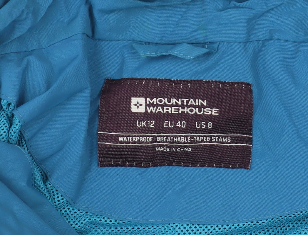 Mountain Warehouse Women's Blue Waterproof Hooded Jacket UK 12