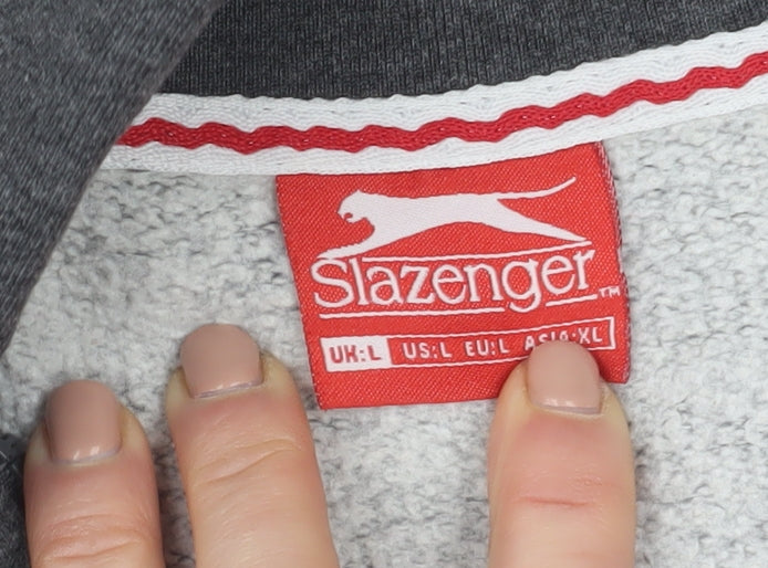 Slazenger Men’s Grey 1/4 Zip Fleece Sweatshirt Size L Regular Fit