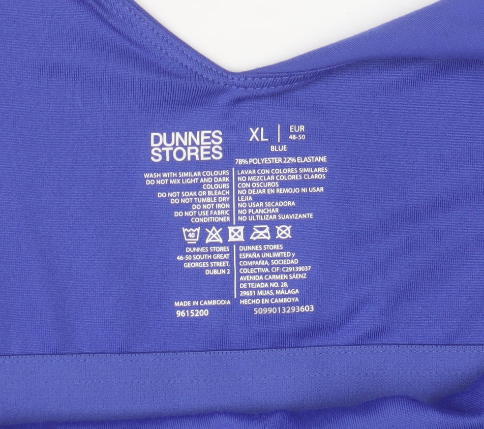 Dunnes Women Blue V-Neck Athletic Tank Top XL