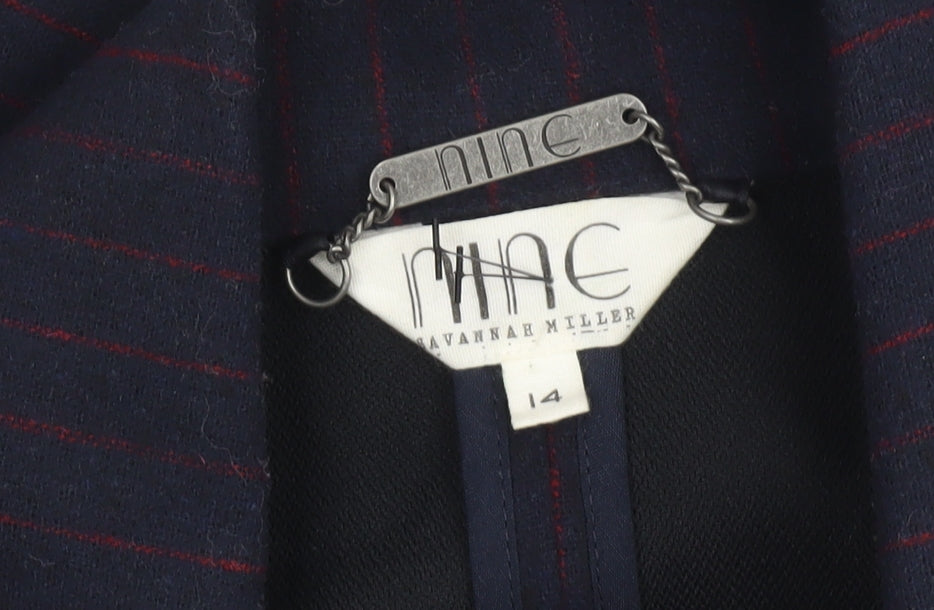 Nine by Savannah Miller Women’s Navy Pinstripe Double-Breasted Blazer Size 14