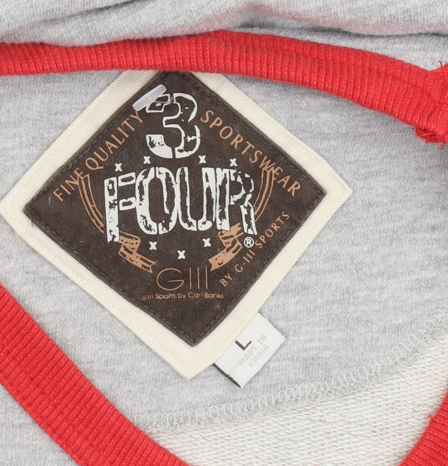 Four 3 by G-III Sports Men's Grey Red Boston University Sweatshirt L