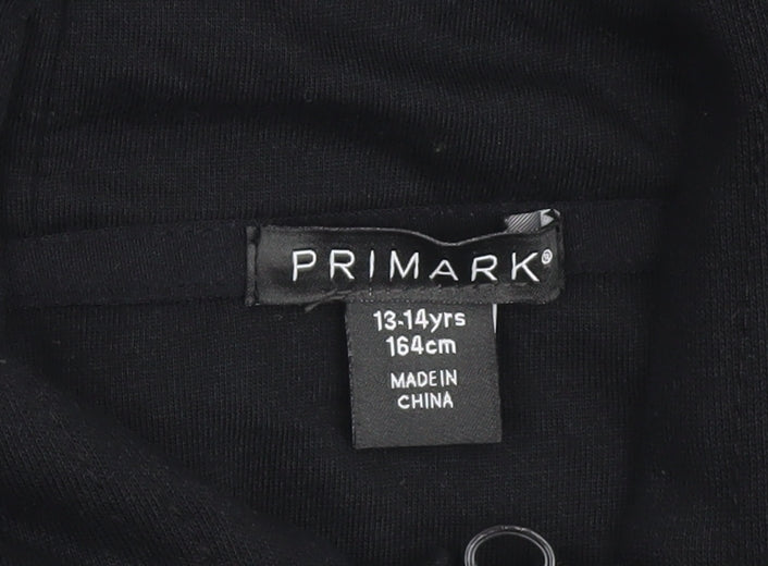 Primark Girls Black Full Zip LA California Hoodie 13-14 Years