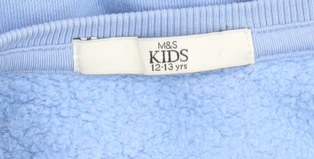 Marks & Spencer Girls Blue 'Lucky' Pullover Sweatshirt 12-13 Years