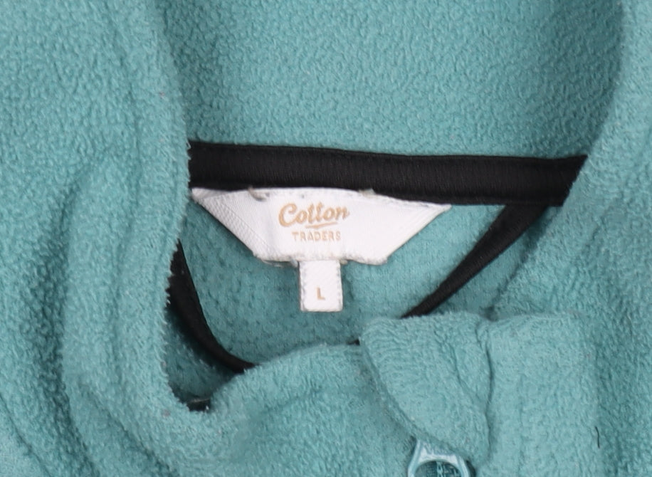 Cotton Traders Men's Sea Green Fleece Full Zip Jacket Size L