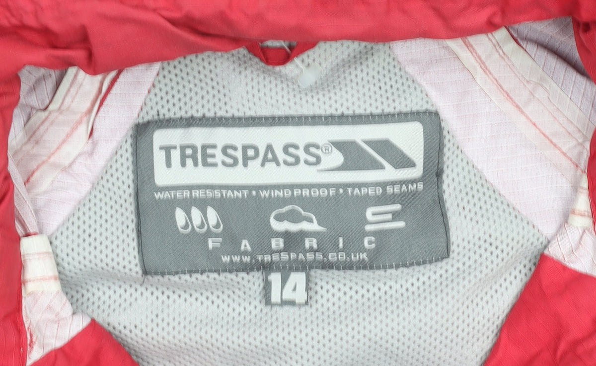 Trespass Women Red Waterproof Hooded Rain Coat Size 14